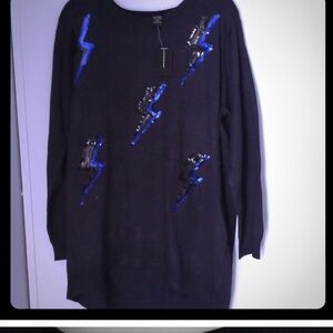 Ashley Stewart Sequin Lightning Strike Sweater 22/24